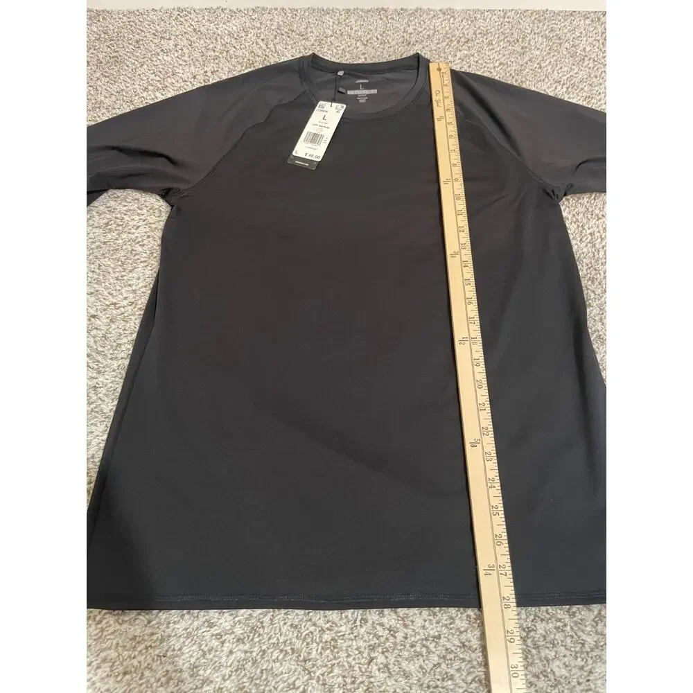 Adidas Mens Baselayer‎ Sun Shirt UPF 50 Crew Black Long Sleeve Training Large